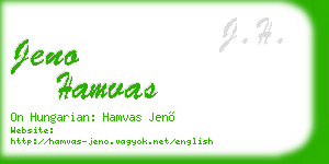 jeno hamvas business card