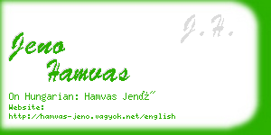 jeno hamvas business card